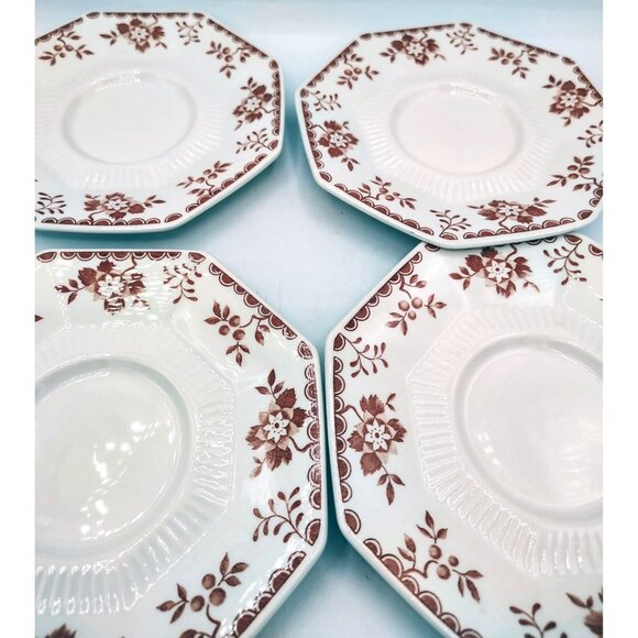 Saucer Plates Independence Ironstone Castleton 1950s Vintage Octagon Set of 4 - Picture 9 of 15
